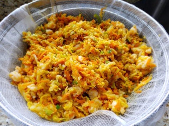 Draining the mixture