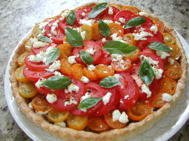 Round Tomato Tart with Goat