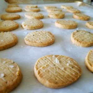 Rosemary-Lemon Shortbread Cookies with Flaked Salt